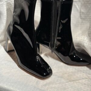 Women’s Black Patent Leather Aldo Above Ankle Boots